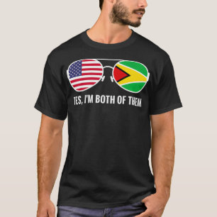 USA Guyana Flag Sunglasses Guyanese Americans culi T-Shirt