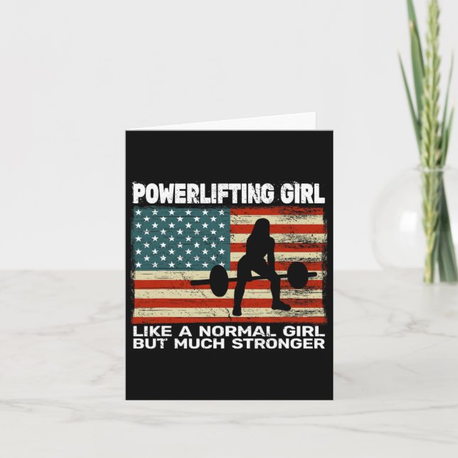 Usa Gym Powerlifter Powerlifting Weightlifting For Card (Front)