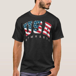 USA Gymnasts Flag Team Support Athlete Gymnastics  T-Shirt