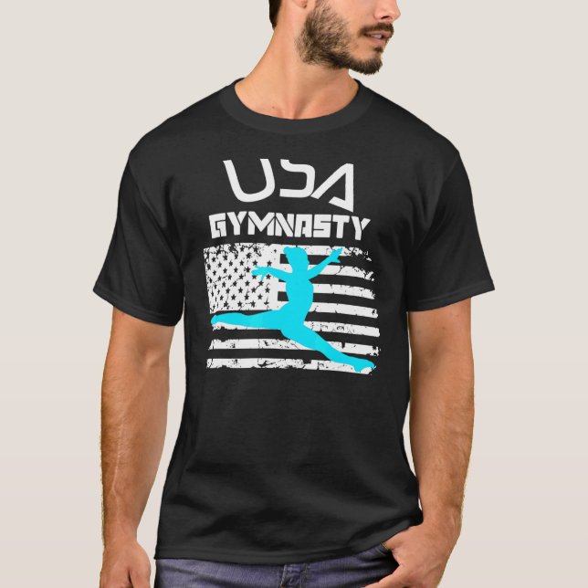Usa Gymnasty Gymnast American Flag Tokyo Games 202 T-Shirt (Front)