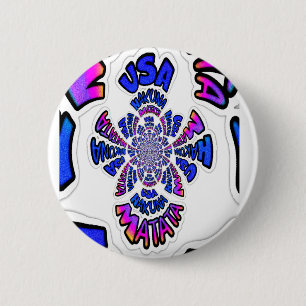 USA Hakuna Matata Blue Gifts.png 6 Cm Round Badge