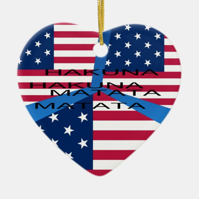 USA HAKUNA  MATATA CERAMIC TREE DECORATION (Front)