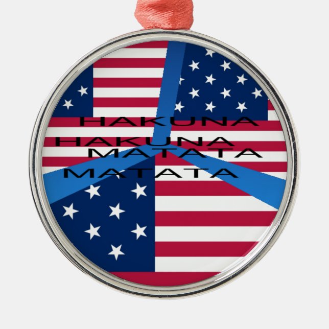 USA HAKUNA  MATATA METAL TREE DECORATION (Front)