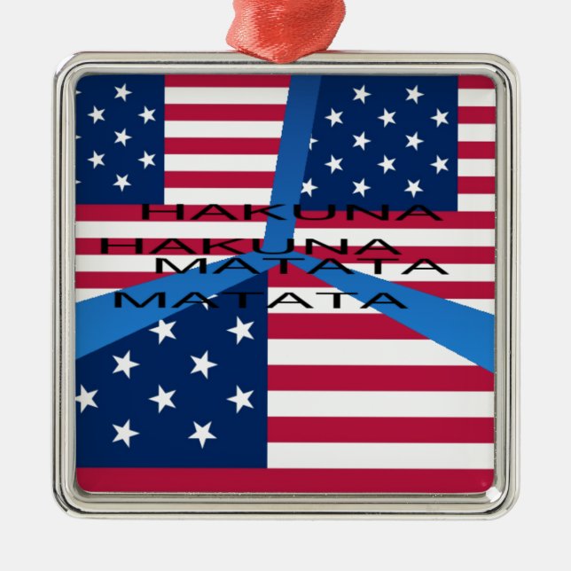 USA HAKUNA  MATATA METAL TREE DECORATION (Front)