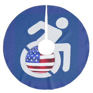 USA Handicapped Brushed Polyester Tree Skirt
