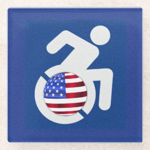 USA Handicapped Glass Coaster