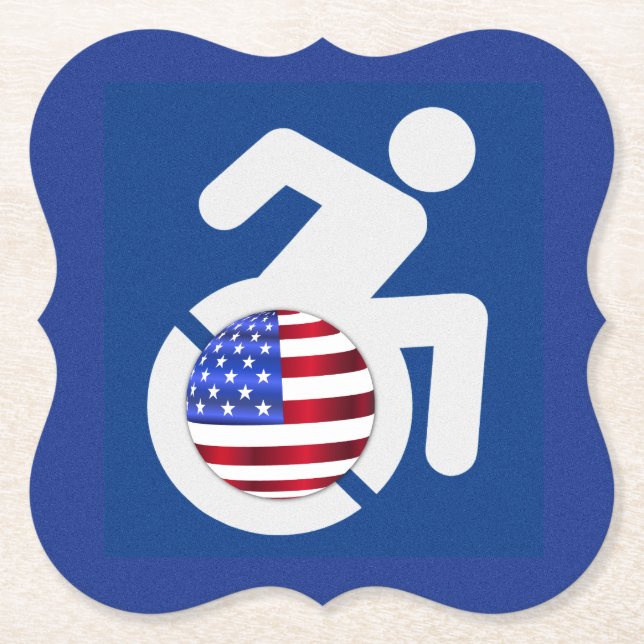 USA Handicapped Paper Coaster (Front)