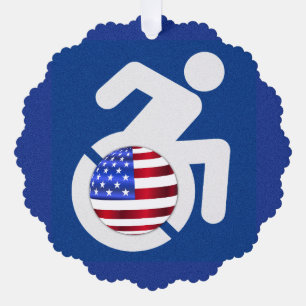USA Handicapped Tree Decoration Card
