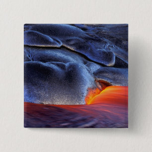 USA, Hawaii, Big Island, Kilauea, Volcanoes NP, 15 Cm Square Badge