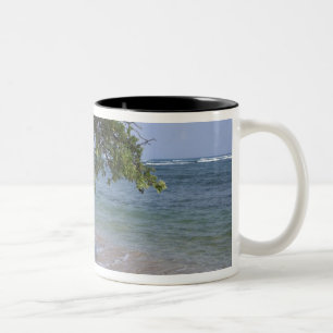 USA, Hawaii, Kauai, beach scenic. RF) Two-Tone Coffee Mug