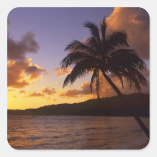USA, Hawaii, Kauai, Colourful sunrise in a 2 Square Sticker