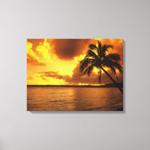 USA, Hawaii, Kauai, Colourful sunrise in a Canvas Print