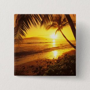 USA, Hawaii, Maui, Colourful sunset in a 2 15 Cm Square Badge