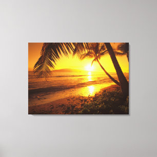 USA, Hawaii, Maui, Colourful sunset in a Canvas Print