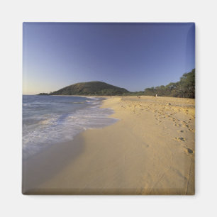 USA, Hawaii, Maui, Footprints in sand, Makena Magnet