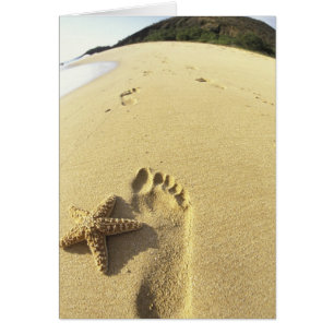 USA, Hawaii, Maui, Makena Beach, Footprint and