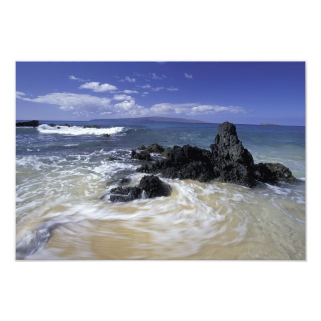 USA, Hawaii, Maui, Maui, Makena Beach, Surf on Photo Print (Front)