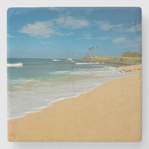 USA, Hawaii, Molokai Island, Three Mile Beach Stone Coaster