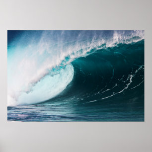 USA, Hawaii, Oahu, Large waves Poster