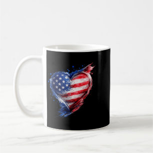 Usa Heart Aamerican Flag Jersey Us Men Women Coffee Mug