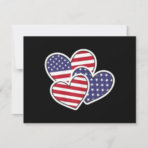 USA Heart Flag American Patriotic 4th Of July Wome Holiday Card