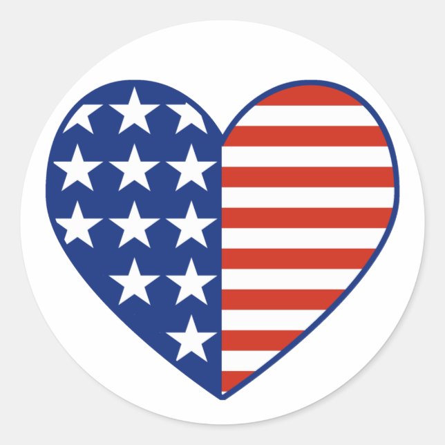 USA Heart Flag Sticker (Front)