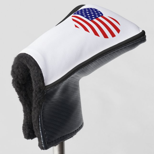 USA Heartflag pccnt Golf Head Cover (3/4 Front)
