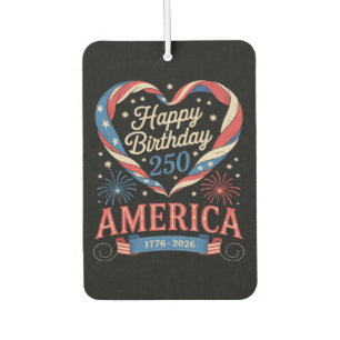 USA Hearts 1776 2026 July 250th Birthday USA Car Air Freshener