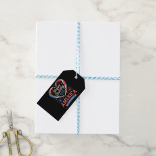 USA Hearts 1776 2026 July 250th Birthday USA Gift Tags