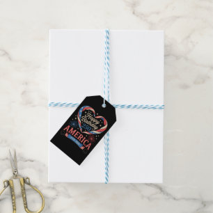 USA Hearts 1776 2026 July 250th Birthday USA Gift Tags