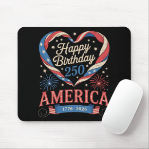 USA Hearts 1776 2026 July 250th Birthday USA Mouse Mat