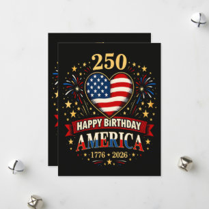 Usa Hearts 1776 2026 July 4Th Holiday Card