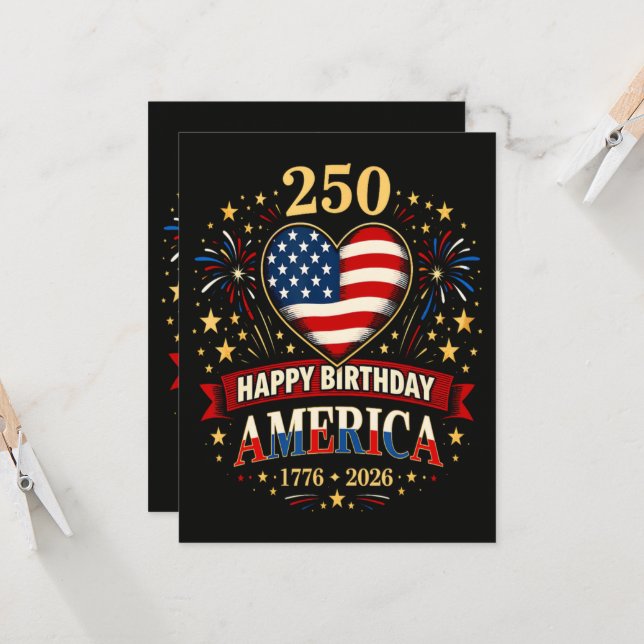 Usa Hearts 1776 2026 July 4Th Invitation (Front/Back In Situ)