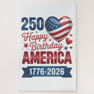 USA Hearts 1776 2026 July 4th Jigsaw Puzzle