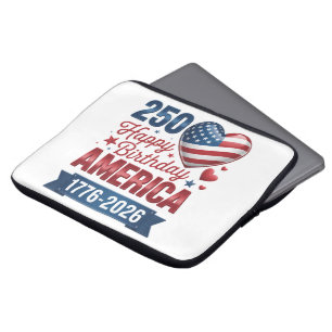 USA Hearts 1776 2026 July 4th Laptop Sleeve