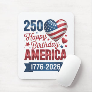 USA Hearts 1776 2026 July 4th Mouse Mat