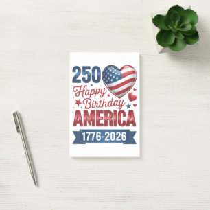 USA Hearts 1776 2026 July 4th Post-it Notes