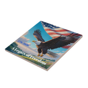 USA Heritage Eagle & Flag 250 Years Anniversary Tile