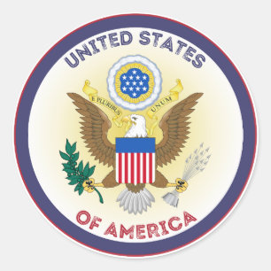 USA Heritage Emblem Classic Round Sticker