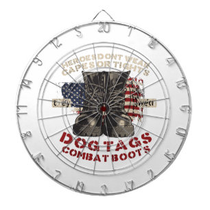 USA Heroes wear Dog Tags Combat Boots Dartboard