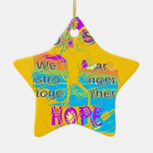USA Hillary Hope Stronger Together Ceramic Tree Decoration