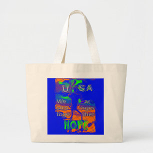 USA Hillary Hope We Are Stronger Large Tote Bag
