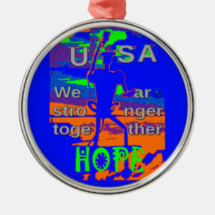 USA Hillary Hope We Are Stronger Together Metal Tree Decoration