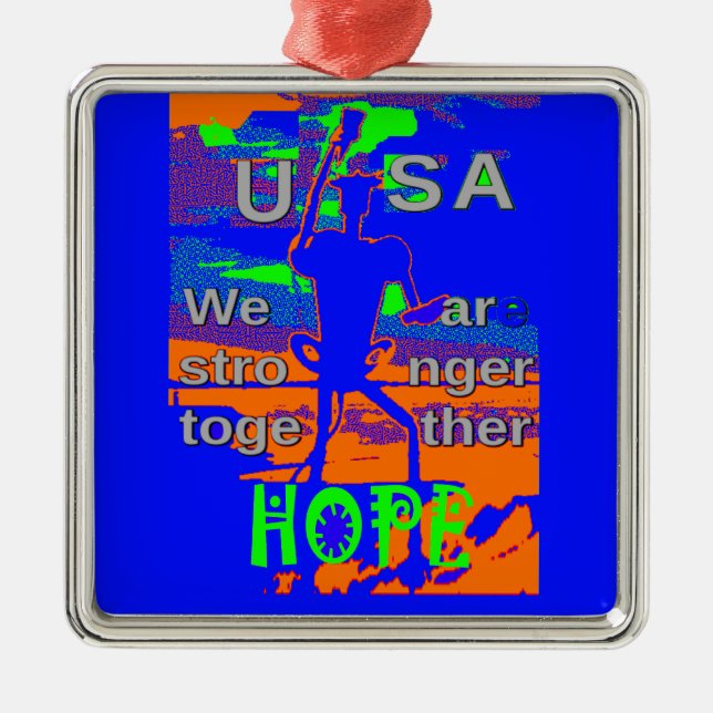USA Hillary Hope We Are Stronger Together Metal Tree Decoration (Front)