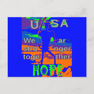 USA Hillary Hope We Are Stronger Together Postcard