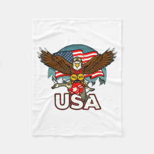 USA Hockey 2026 USA Beat Canada Eagle Fleece Blanket