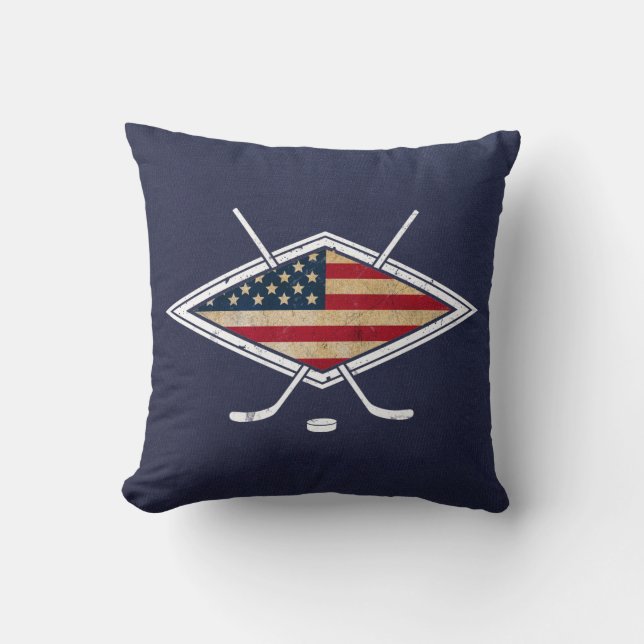 USA Hockey Logo Pillow with Name and Number (Front)