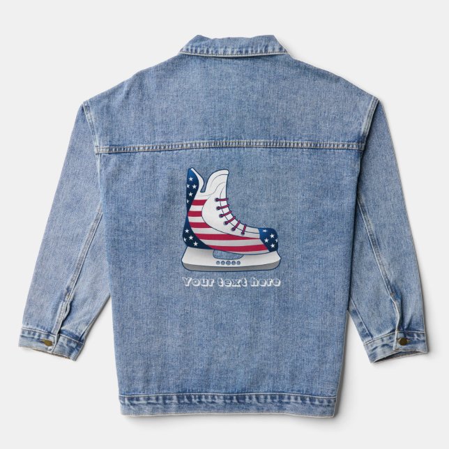 USA Hockey Skate Denim Jacket (Back)