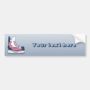USA Hockey Skates Bumper Sticker
