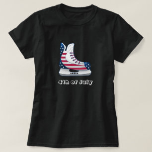 USA Hockey Skates for 4th of July T-Shirt